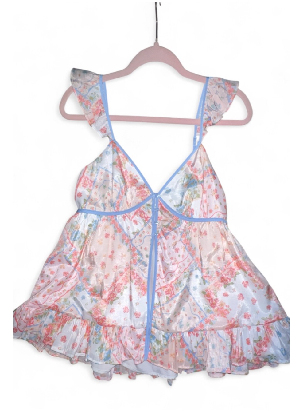 Altar'd State Cream Floral Babydoll Tank